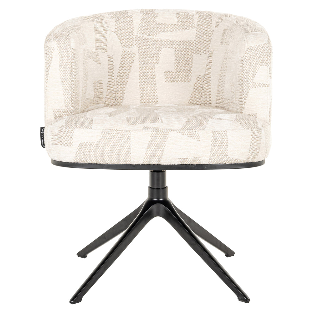 Scaun dining Cheyenne, graffic bej, rotativ
