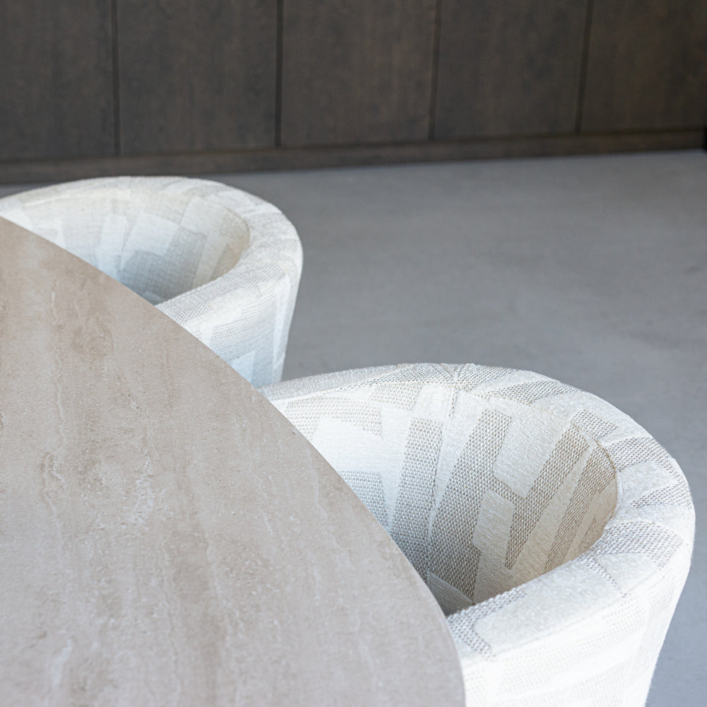 Scaun dining Cheyenne, graffic bej, rotativ – ambient