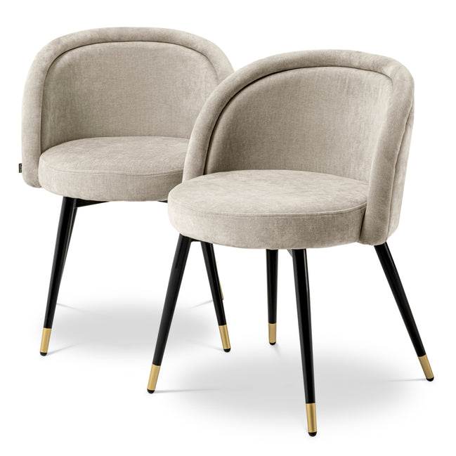 Scaun dining Chloé, Clarck nisip, set de 2
