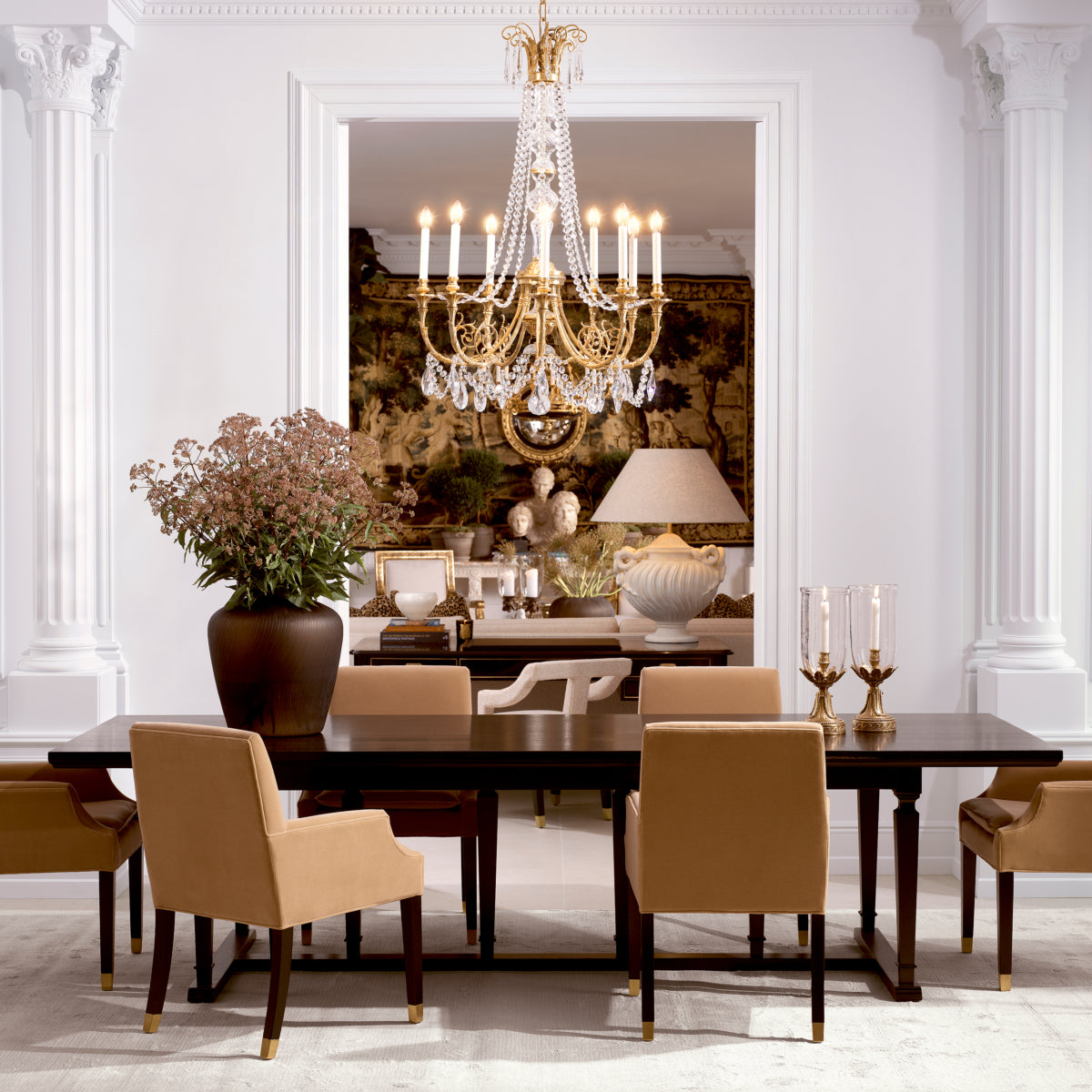 Scaun dining Clayton, Morris Merino camel