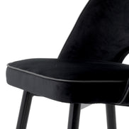 Scaun dining Cliff, catifea Roche negru, set de 2