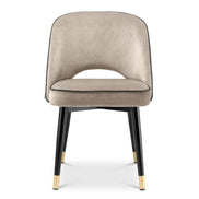 Scaun dining Cliff, catifea Savona greige, set de 2
