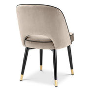 Scaun dining Cliff, catifea Savona greige, set de 2