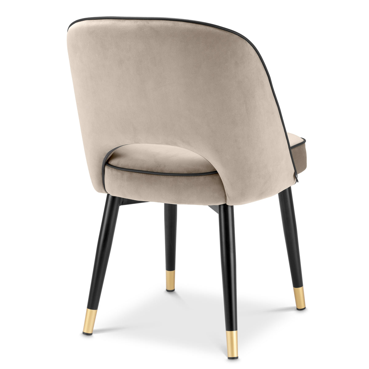Scaun dining Cliff, catifea Savona greige, set de 2