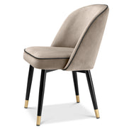 Scaun dining Cliff, catifea Savona greige, set de 2