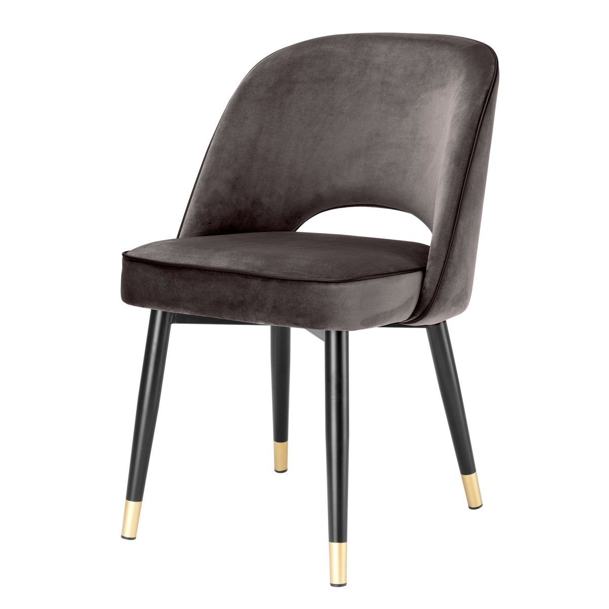 Scaun dining Cliff, catifea Savona gri, set de 2