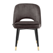 Scaun dining Cliff, catifea Savona gri, set de 2