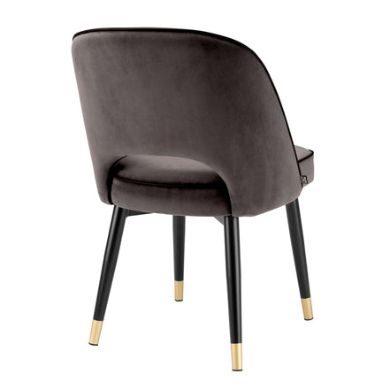 Scaun dining Cliff, catifea Savona gri, set de 2