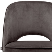 Scaun dining Cliff, catifea Savona gri, set de 2