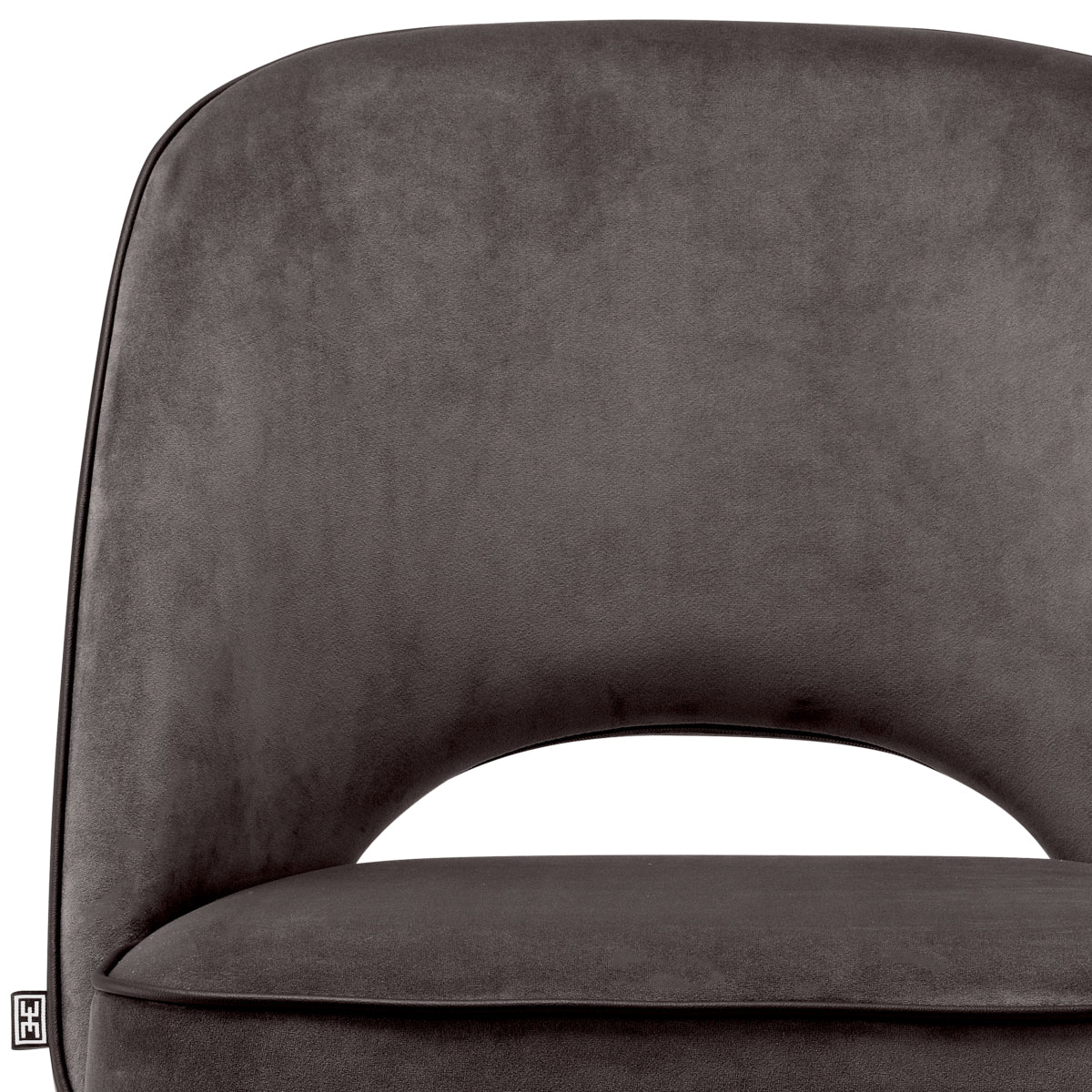 Scaun dining Cliff, catifea Savona gri, set de 2