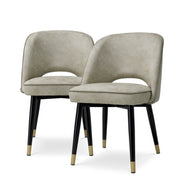 Scaun dining Cliff, Mayer argintiu, set de 2