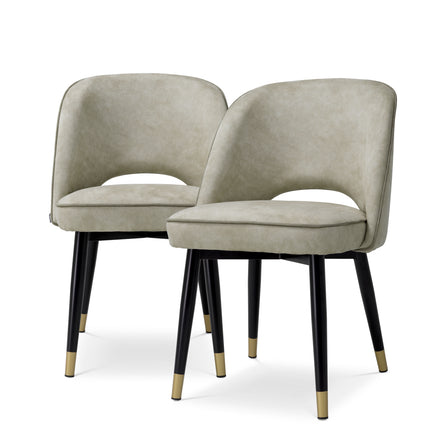 Scaun dining Cliff, Mayer argintiu, set de 2
