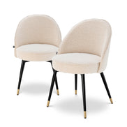 Scaun dining Cooper, bouclé crem, set de 2