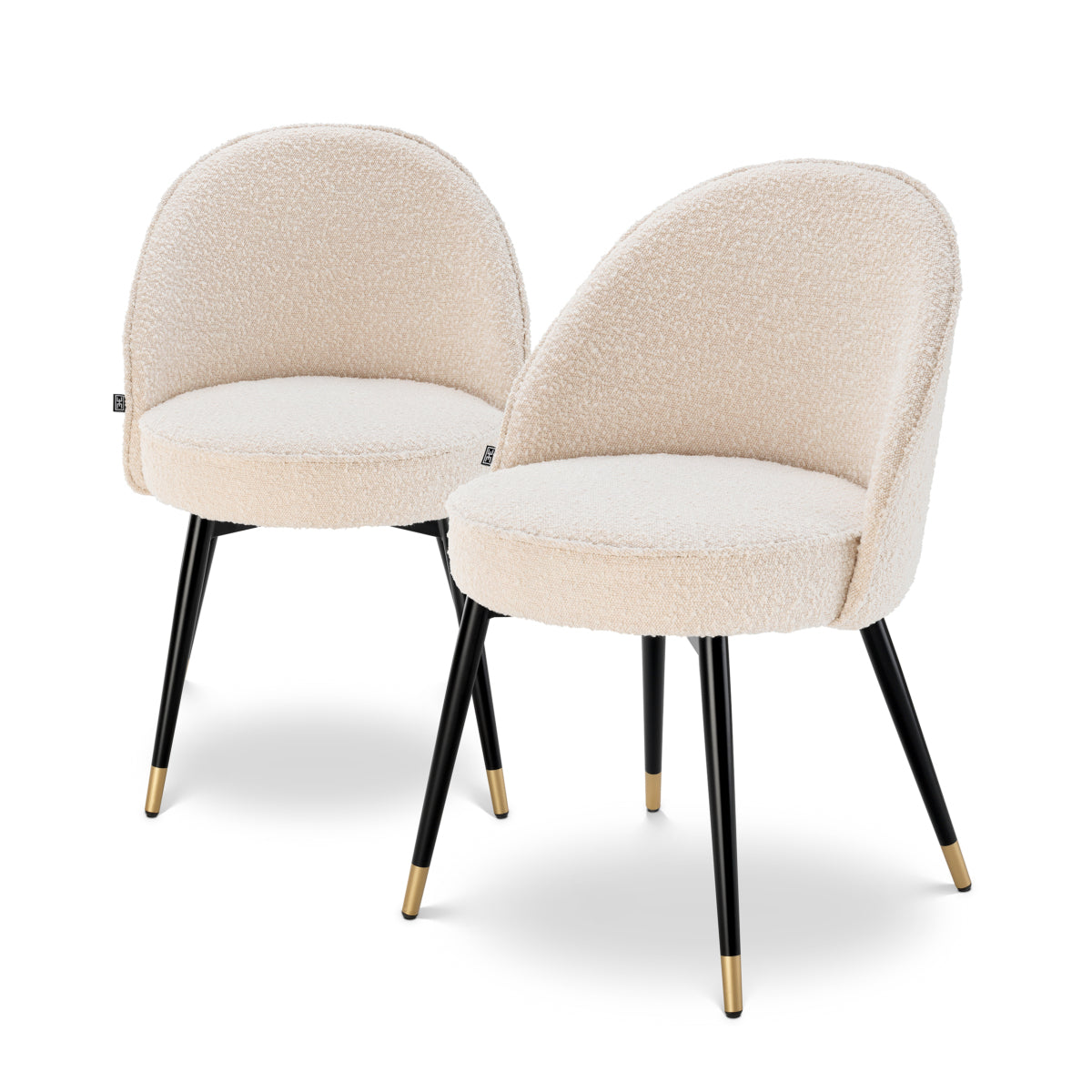 Scaun dining Cooper, bouclé crem, set de 2