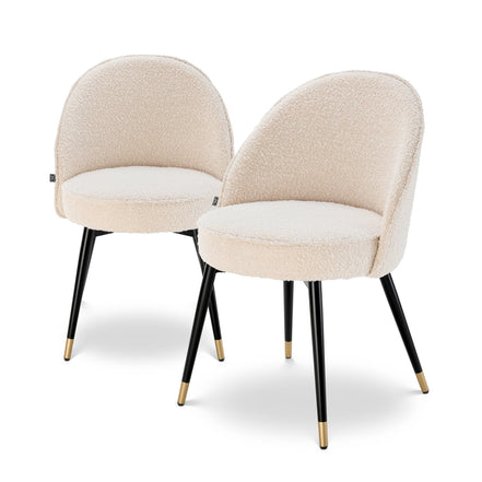 Scaun dining Cooper, bouclé crem, set de 2