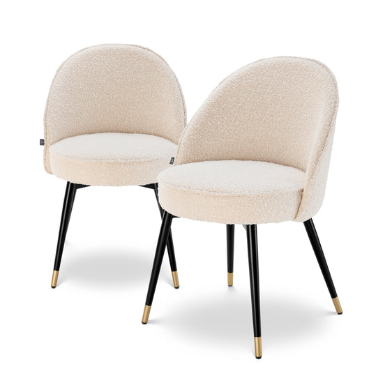 Scaun dining Cooper, bouclé crem, set de 2
