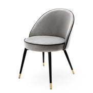 Scaun dining Cooper, catifea Roche gri deschis, set de 2