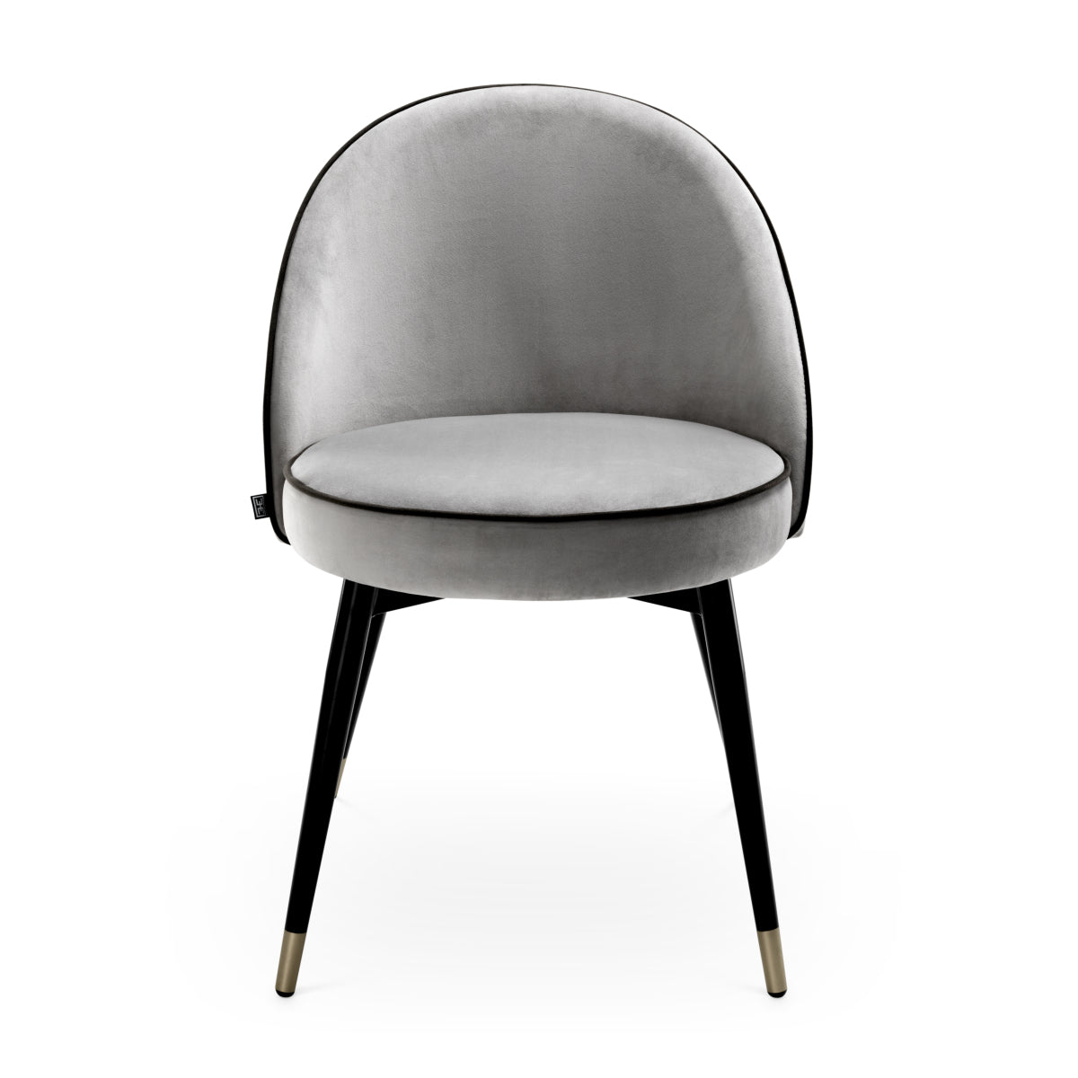Scaun dining Cooper, catifea Roche gri deschis, set de 2