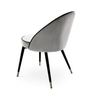 Scaun dining Cooper, catifea Roche gri deschis, set de 2