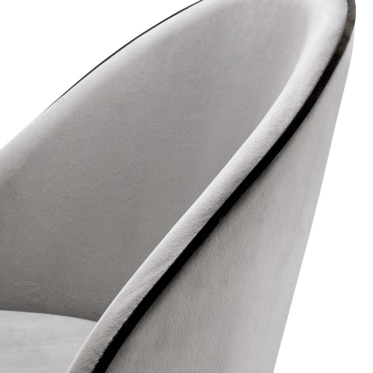 Scaun dining Cooper, catifea Roche gri deschis, set de 2