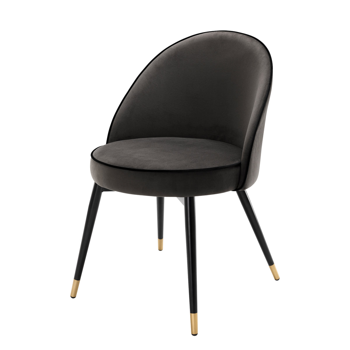 Scaun dining Cooper, catifea Roche gri închis, set de 2