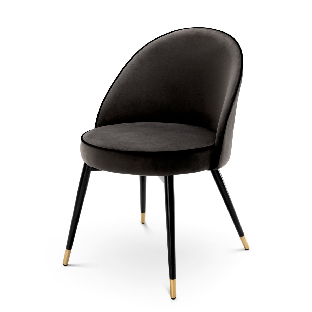 Scaun dining Cooper, catifea Roche gri închis, set de 2