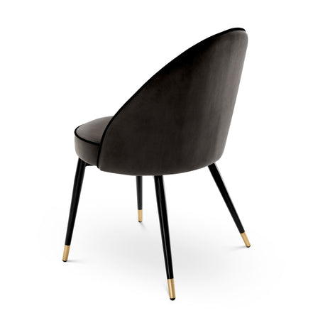 Scaun dining Cooper, catifea Roche gri închis, set de 2
