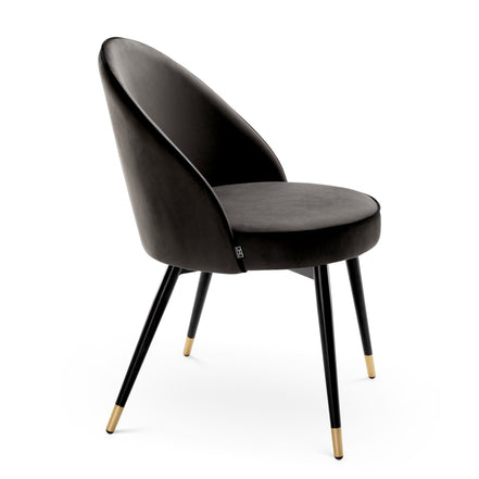 Scaun dining Cooper, catifea Roche gri închis, set de 2