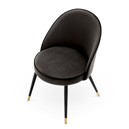 Scaun dining Cooper, catifea Roche gri închis, set de 2