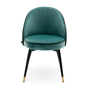 Scaun dining Cooper, catifea Roche turcoaz, set de 2