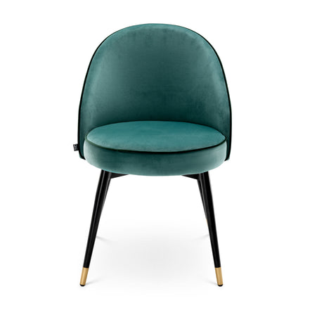 Scaun dining Cooper, catifea Roche turcoaz, set de 2