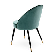 Scaun dining Cooper, catifea Roche turcoaz, set de 2