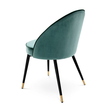 Scaun dining Cooper, catifea Roche turcoaz, set de 2