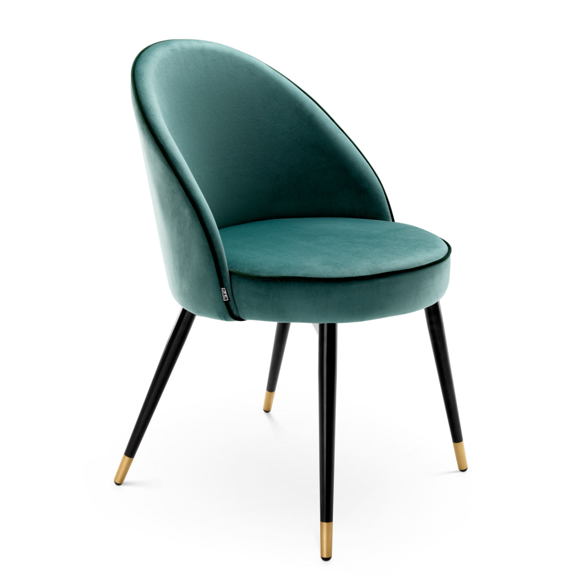 Scaun dining Cooper, catifea Roche turcoaz, set de 2