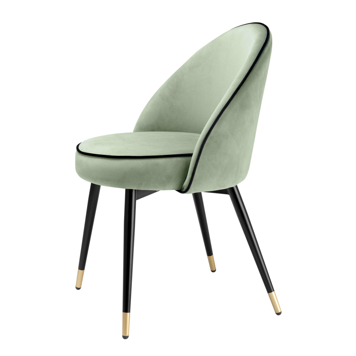Scaun dining Cooper, catifea Savona verde fistic, set de 2