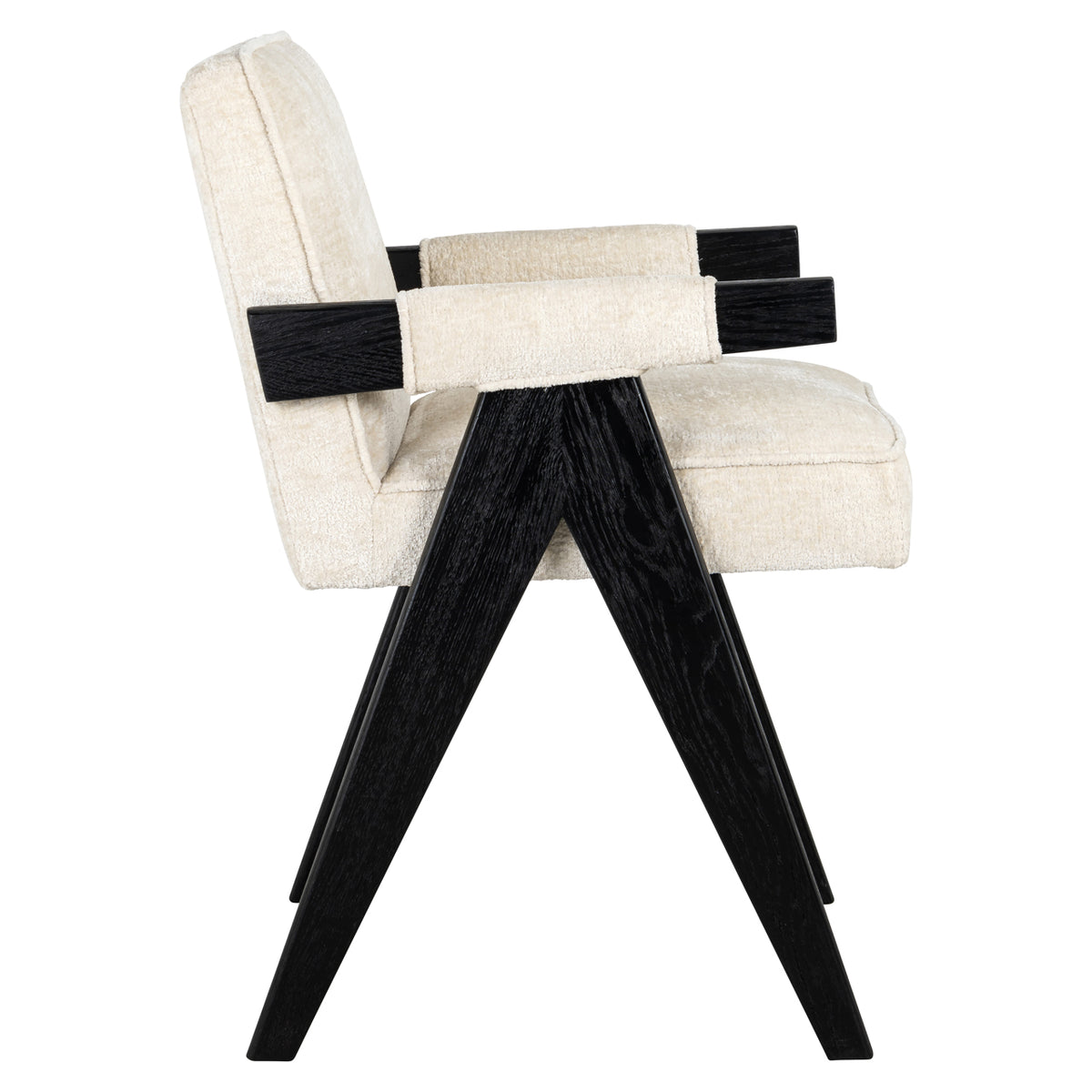 Scaun dining Cooper, chenille albă