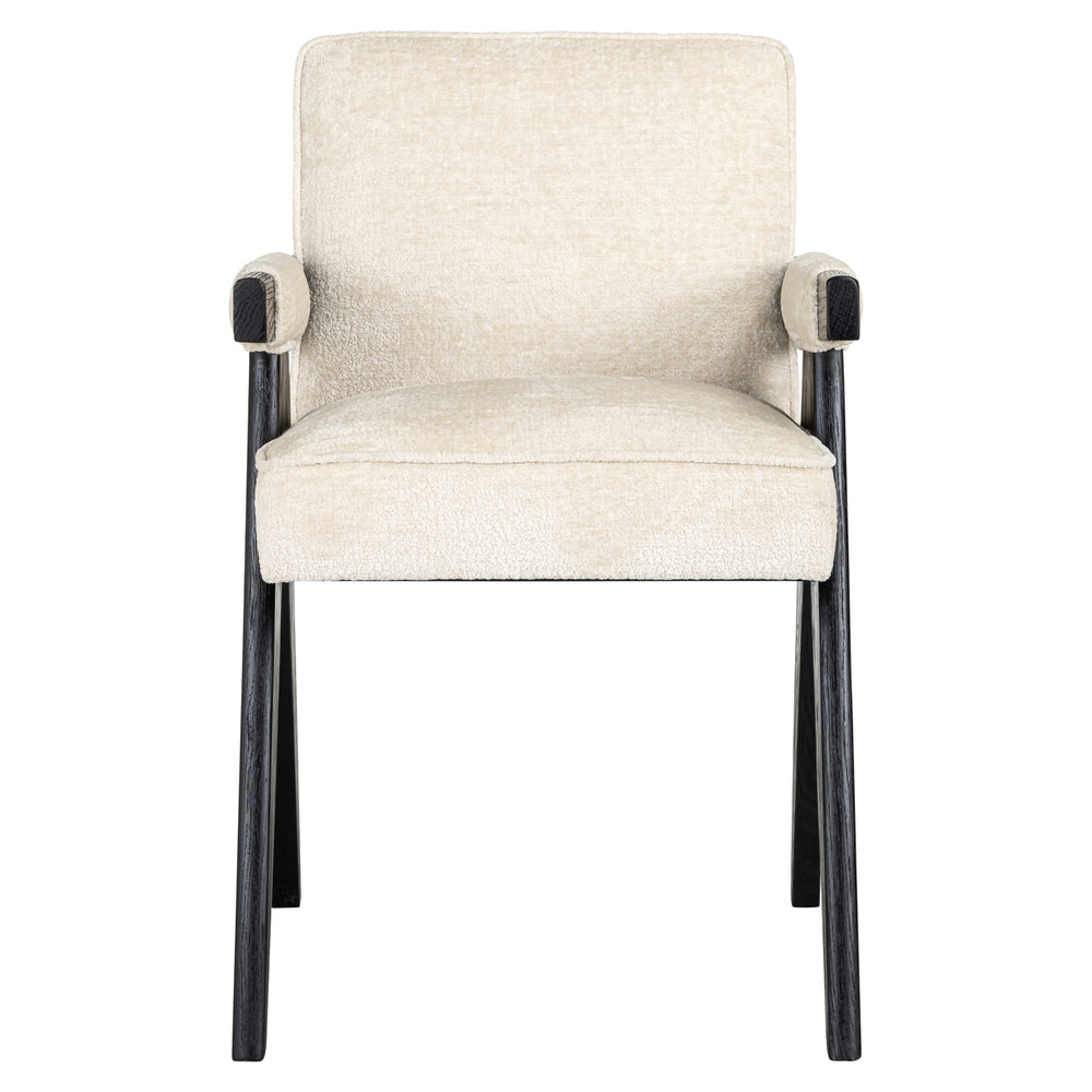 Scaun dining Cooper, chenille albă