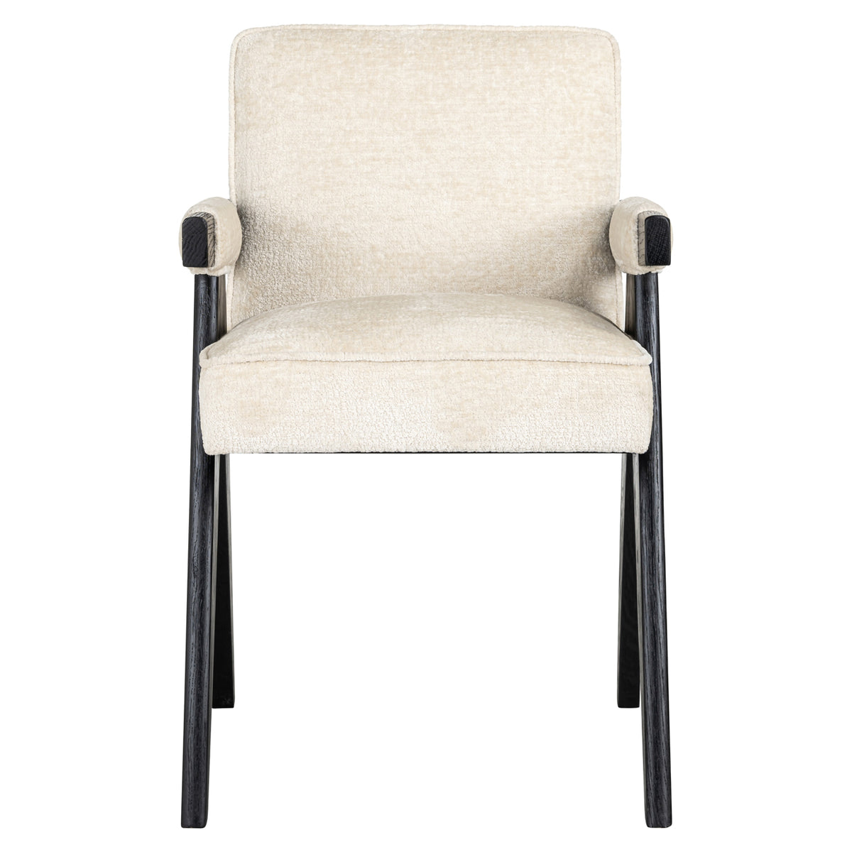 Scaun dining Cooper, chenille albă