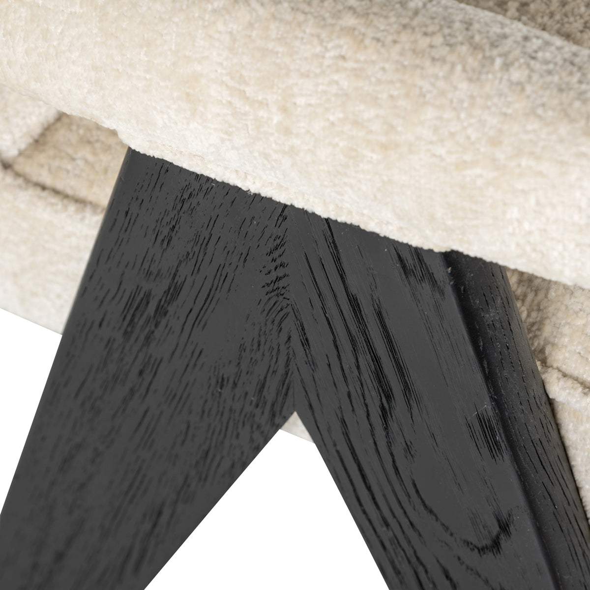 Scaun dining Cooper, chenille albă
