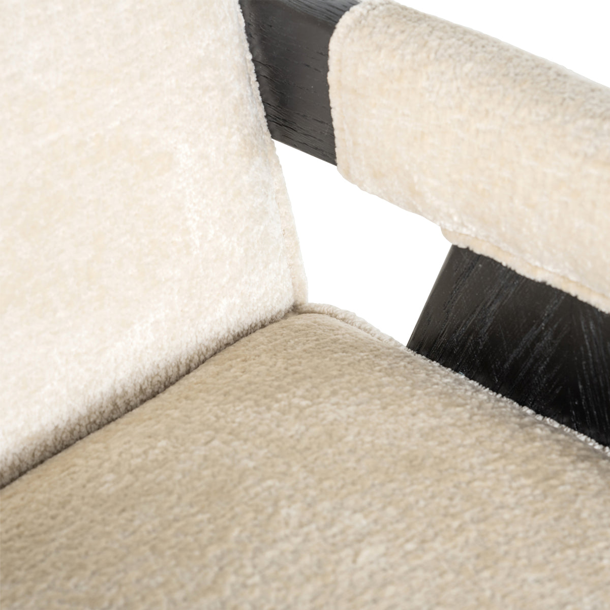 Scaun dining Cooper, chenille albă