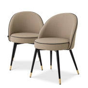 Scaun dining Cooper, piele ecologică bej, set de 2