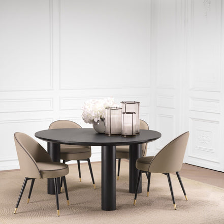 Scaun dining Cooper, piele ecologică bej, set de 2