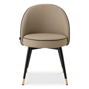 Scaun dining Cooper, piele ecologică bej, set de 2