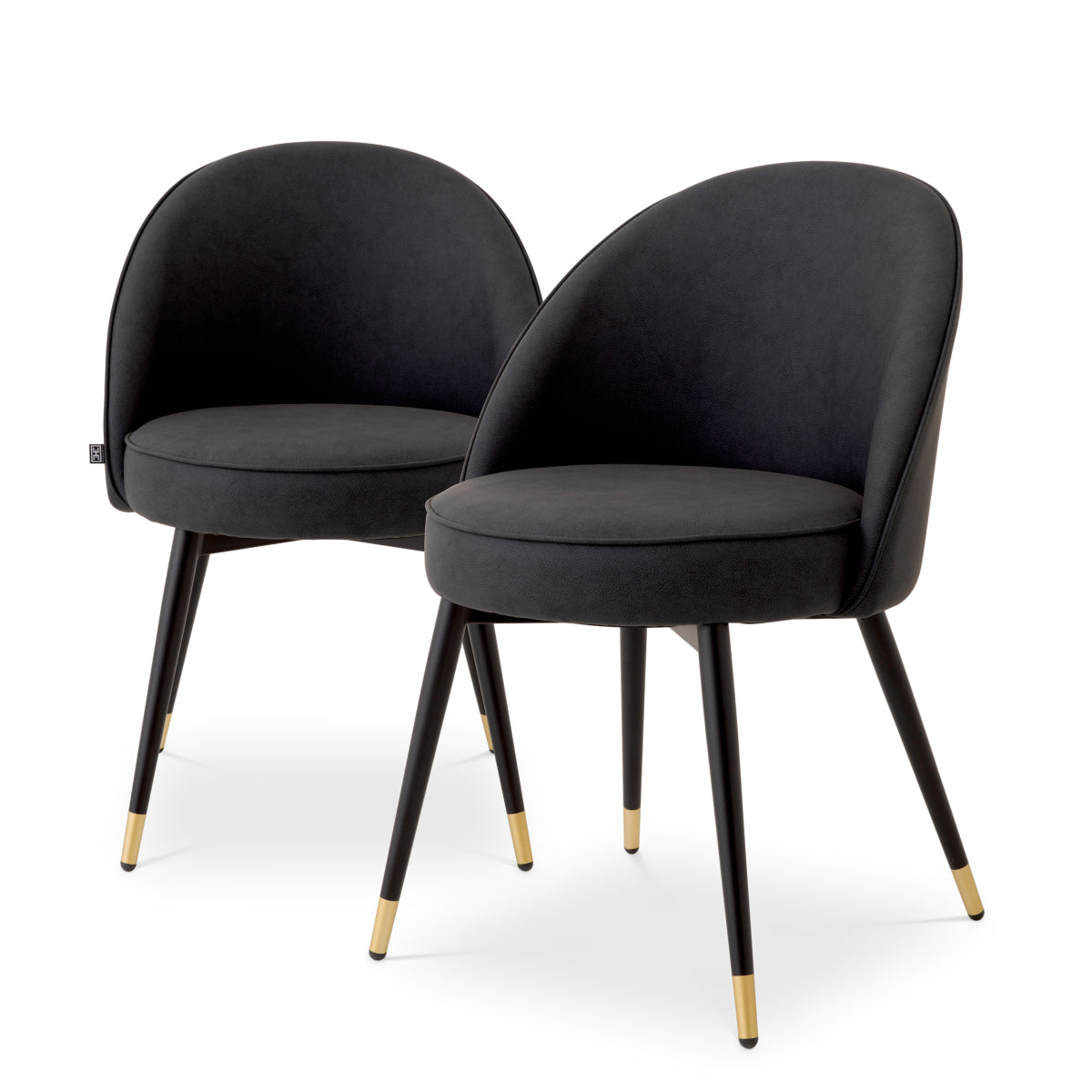 Scaun dining Cooper, piele ecologică gri, set de 2