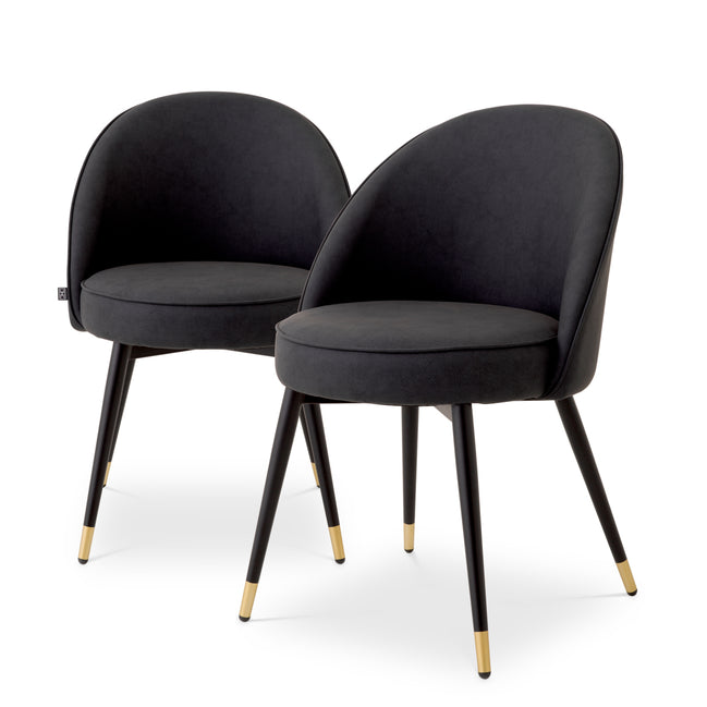 Scaun dining Cooper, piele ecologică gri, set de 2