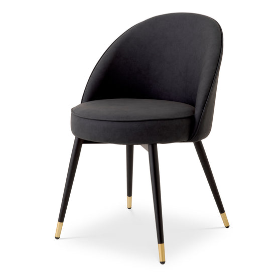 Scaun dining Cooper, piele ecologică gri, set de 2