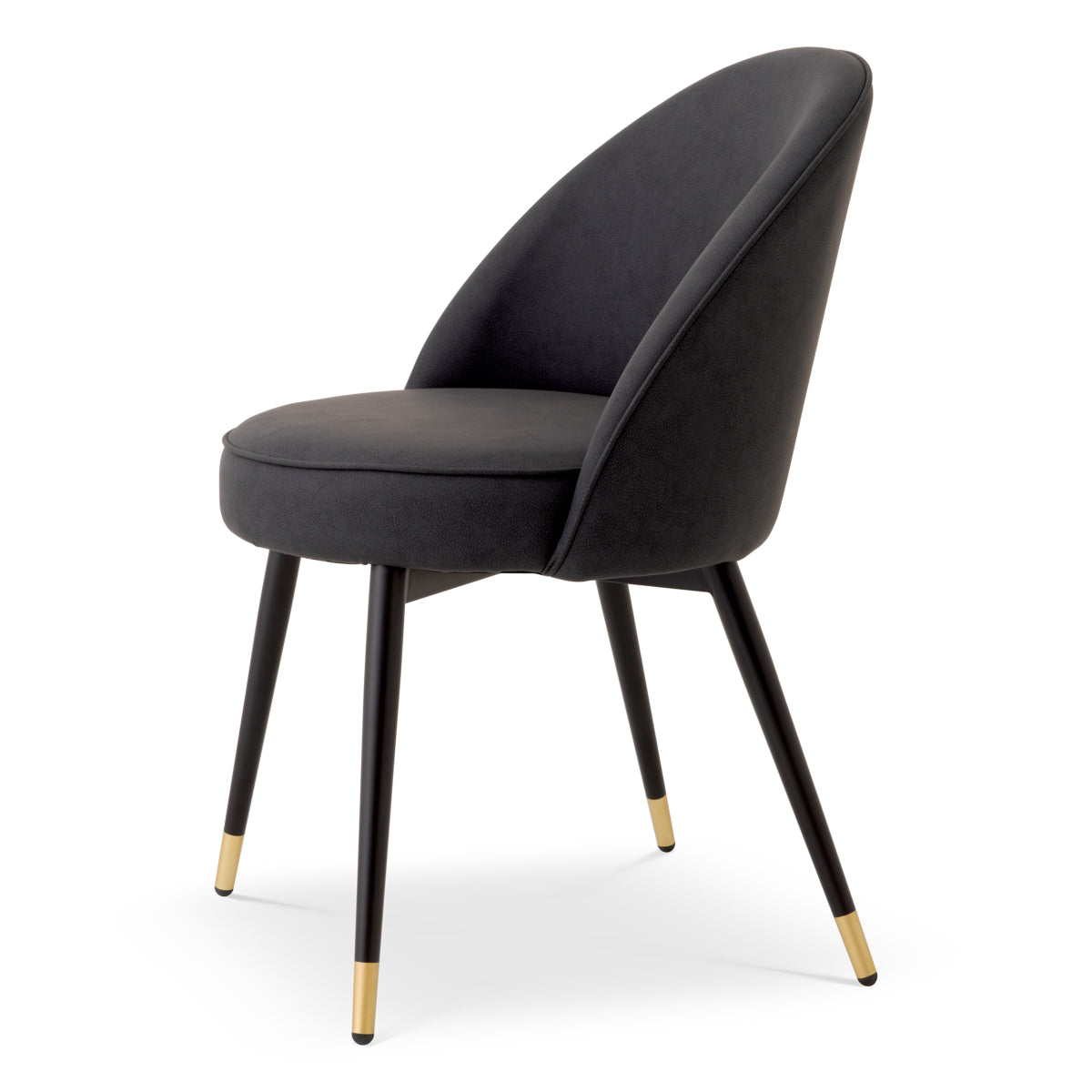 Scaun dining Cooper, piele ecologică gri, set de 2