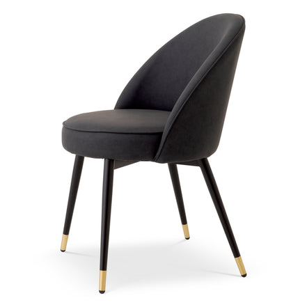 Scaun dining Cooper, piele ecologică gri, set de 2