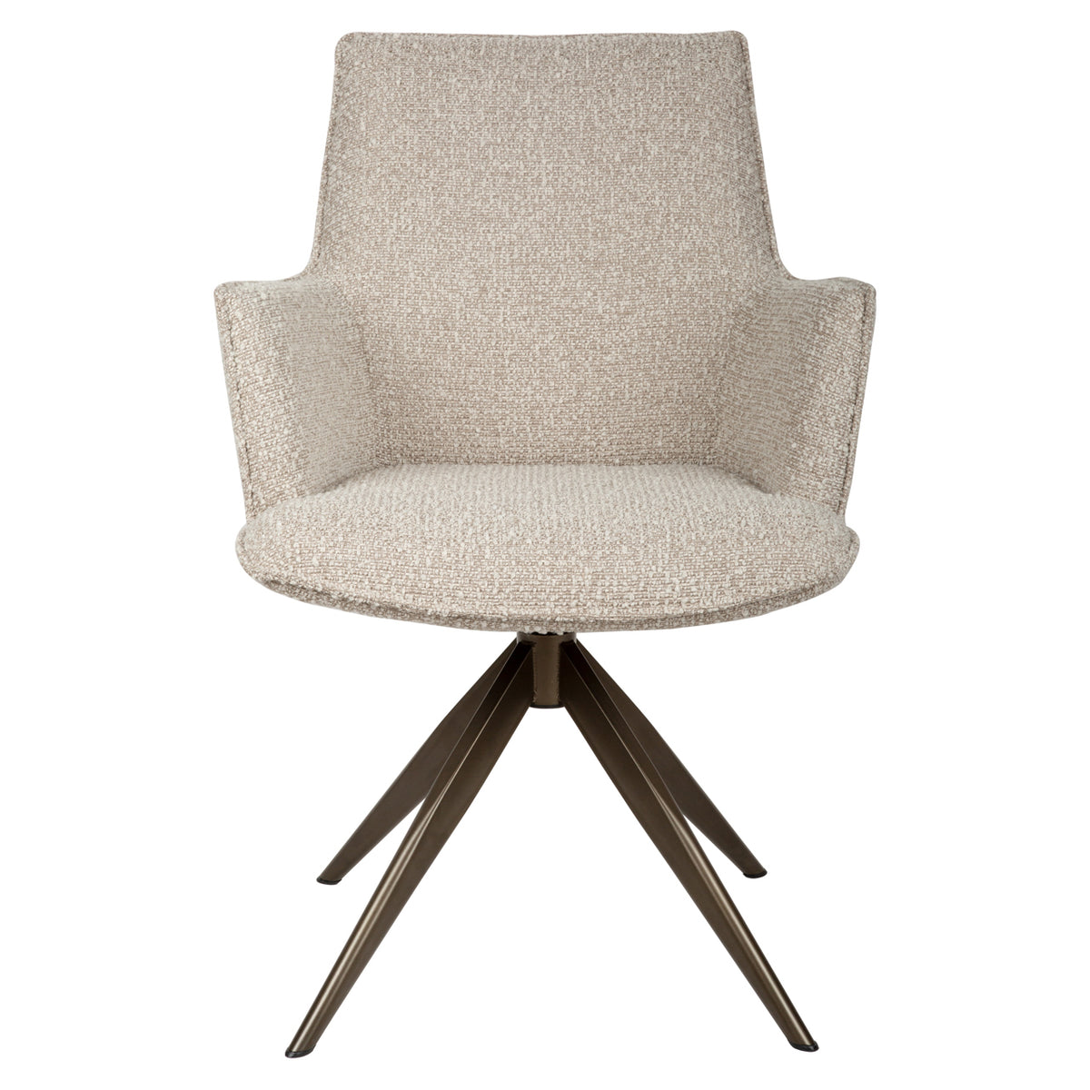 Scaun dining Dakota, chunky natural, rotativ, cu brațe