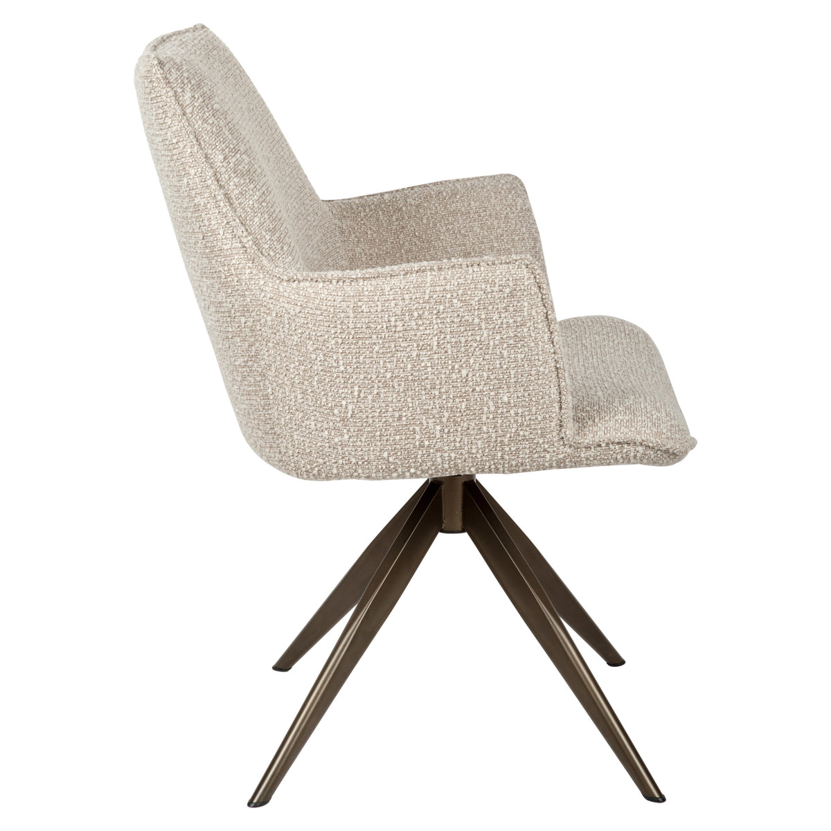 Scaun dining Dakota, chunky natural, rotativ, cu brațe